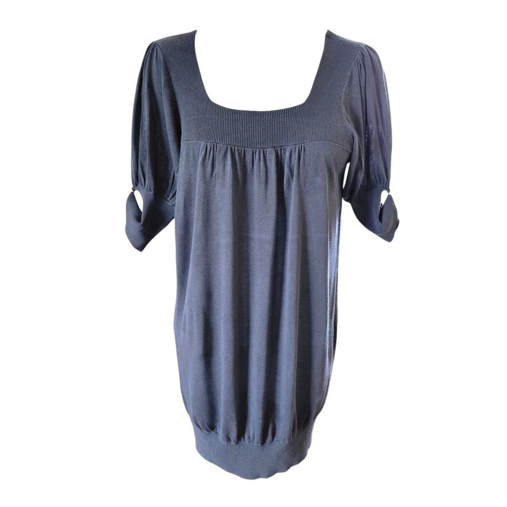BCBGMaxAzria Blue-grey‎ Puff Sleeve Blouse